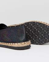 Thumbnail for your product : ASOS Espadrilles In Iridescent Mesh With Black Wedge