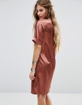 Thumbnail for your product : Glamorous Festival Button Front Tea Dress In Satin