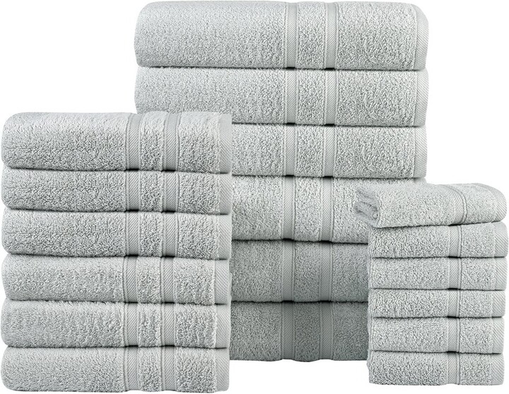 Bibb Home 18Pc Zero Twist Egyptian Cotton Towel Set