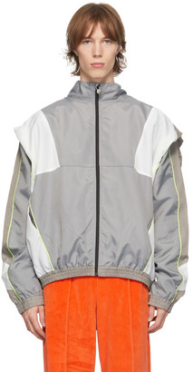 Martine Rose Grey and White Knot Zip-Up Track Jacket