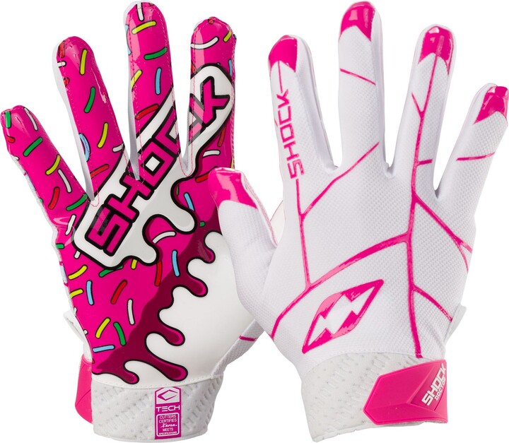 Shock Doctor Adult Showtime Receiver Gloves, Men's, Medium, White/Gold