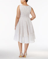 Thumbnail for your product : Adrianna Papell Plus Size Floral Mesh Surplice Dress