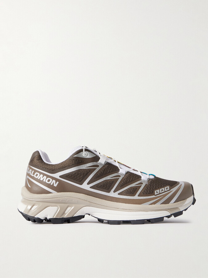 Salomon Xt-6 Rubber-trimmed Mesh Sneakers - Brown