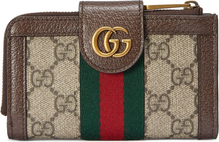 Gucci Ophidia Gg Card Case In Brown