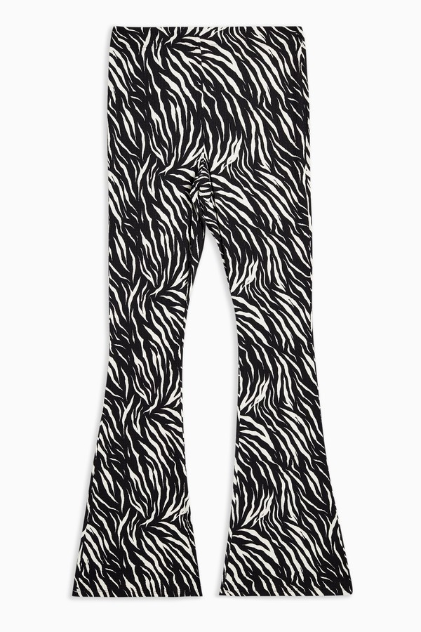 white petite flared trousers