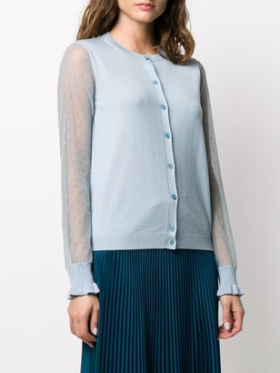 RED Valentino point d'Esprit tulle sleeved cardigan