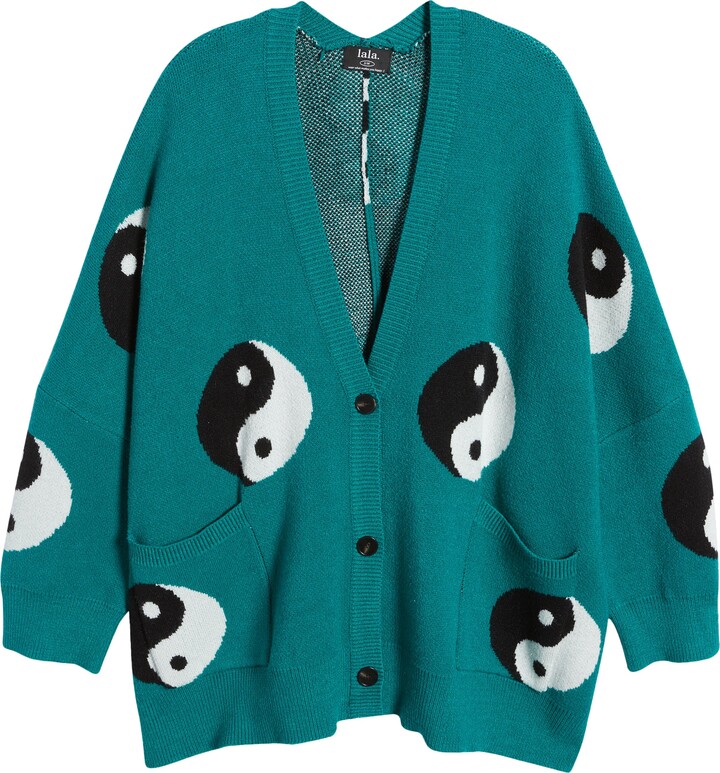 Dressed in Lala Yin & Yang Boxy Oversize Cardigan ShopStyle
