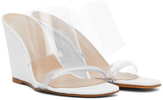 Maryam Nassir Zadeh Transparent & White Olympia Wedge Sandals