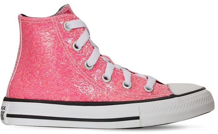 childrens pink glitter converse