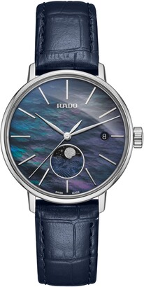 Rado Coupole Classic Leather Strap Watch, 34mm