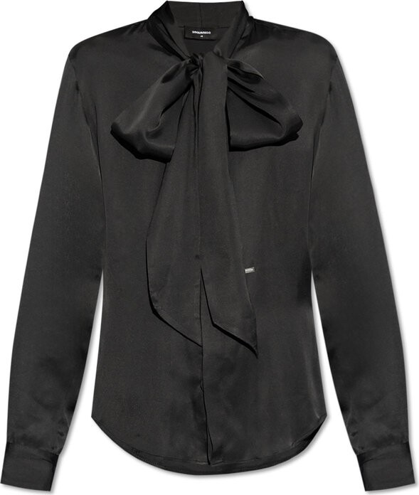 DSQUARED2 Paris Bow Detailed Logo Plaque Shirt