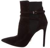 Thumbnail for your product : Prada Suede Pointed-Toe Ankle Boots