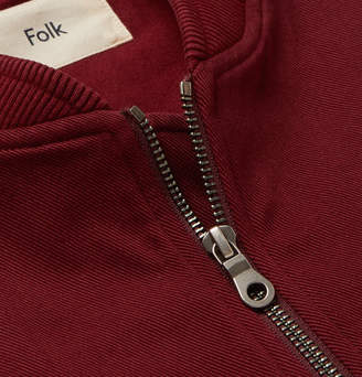Folk Garment-Dyed Cotton-Twill Bomber Jacket