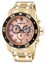 Thumbnail for your product : Invicta Men's Pro Diver Chronograph Rose Gold Dial 18k Gold Plated Stainless Steel