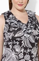 Thumbnail for your product : Lauren Ralph Lauren Floral Print Ruffle V-Neck Top (Plus Size)