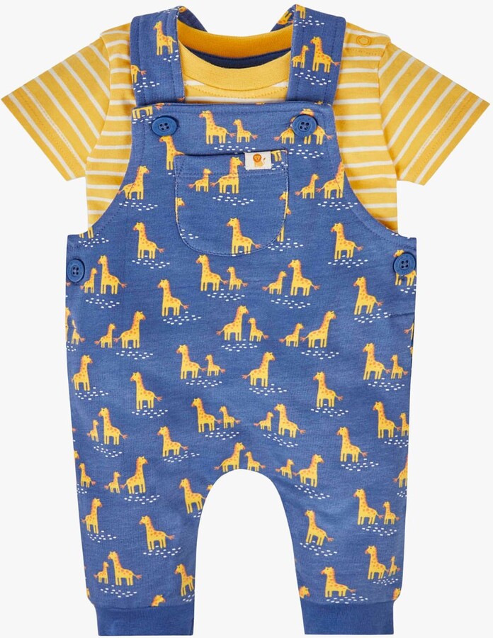 JOJO MAMAN BEBE JoJo Maman Bébé Baby Giraffe Print Dungarees & Top Set