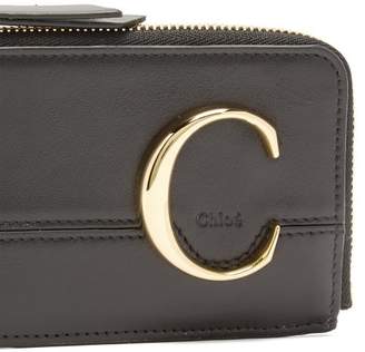 Chloé C-monogram Leather Card And Coin Purse - Womens - Black