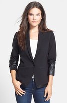 Thumbnail for your product : NYDJ Faux Leather & Ponte Knit Blazer