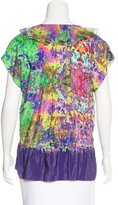 Thumbnail for your product : Tibi Abstract Print Short Sleeve Blouse