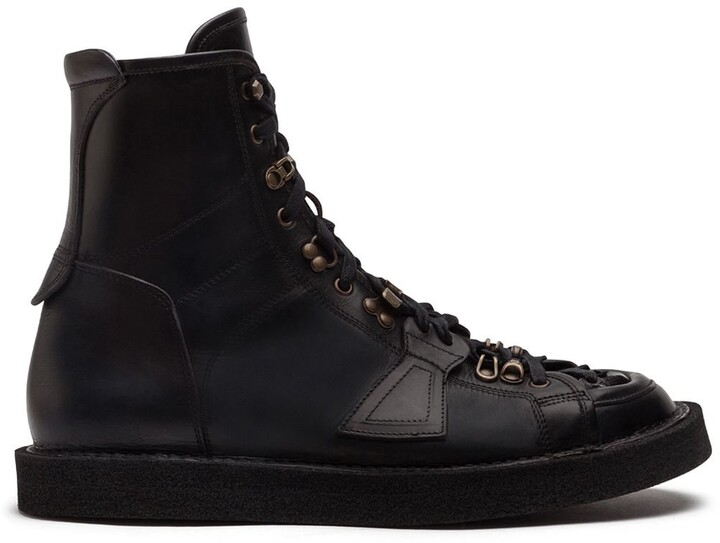 Dolce & Gabbana Panelled Lace-Up Boots - ShopStyle
