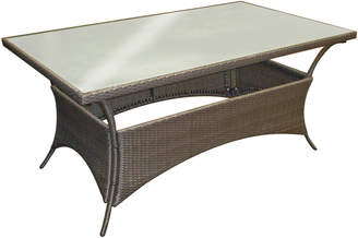 Cast Iron Outdoor Long Tahlia PE Rattan & Glass Outdoor Table