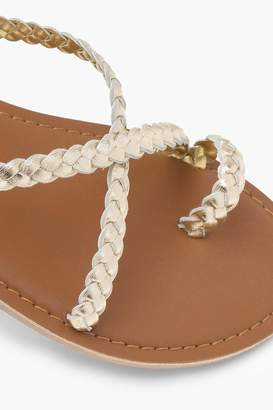 boohoo Plaited Strap Leather Sandals