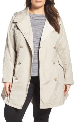 French Connection Plus Size Women's Drape Back Trench Coat