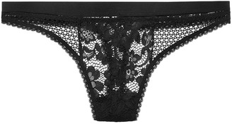ELSE Petunia Stretch-mesh And Corded Lace Thong
