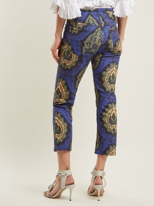 Isabel Marant Rupsy Floral-print Cropped Jeans - Blue Multi