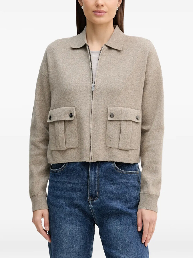 DKNY Front-Pocket Knitted Cardigan