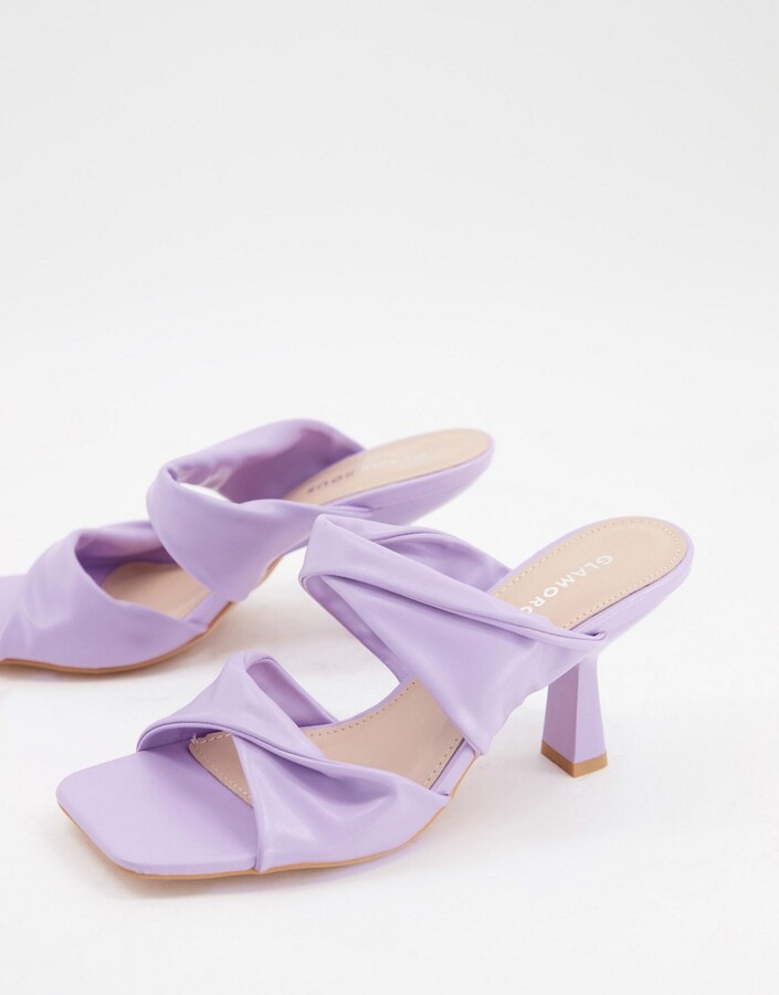 lilac open toe heels