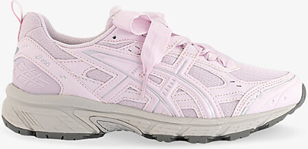 Asics Womens Cosmos Pure Silver Gel-Nunobiki Faux-Leather and Mesh Trainers 6