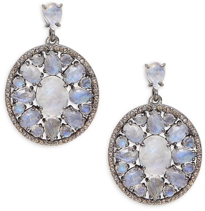 Morning Dew/' Moonstone Earrings /& Sterling Silver AG889 The Silver Plaza