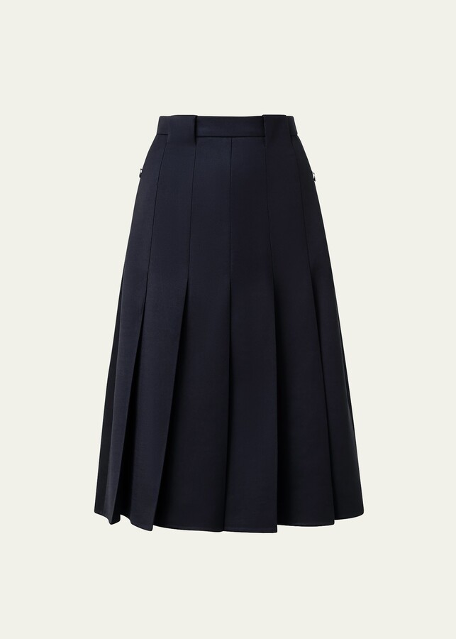 Whitley Pleated Skirt Black – Carolina