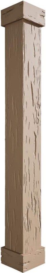 12 in. x 12 ft. Pecky Cypress Endurathane Faux Wood Non-Tapered Square Column Wrap w/ Standard Capital & Base