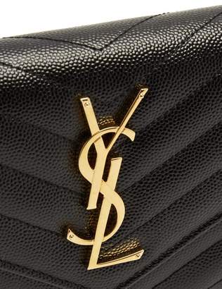 Saint Laurent Monogram Quilted-leather Wallet - Womens - Black