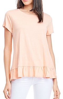 peach ruffle top