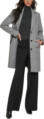 DKNY Women's Hound's-tooth Walker Coat, Created for Macy's