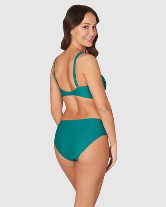 Nip Tuck Swim Women's Blue Swimwear - Teal Omega Texture Joanne Twist Front  Design Tummy Control Bikini Set Swimsuit - ShopStyle