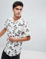 Thumbnail for your product : Brave Soul Revere Collar Miami Print Short Sleeved Shirt