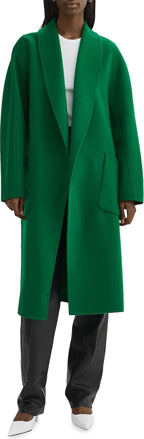 LAMARQUE Women's Thara Double-Faced Wool Coat Vibrant Green