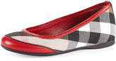 Thumbnail for your product : Burberry Girls' Check Ballerina Flats, Parade Red