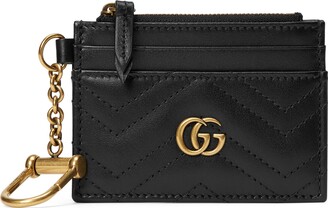 GG Marmont keychain wallet in black leather