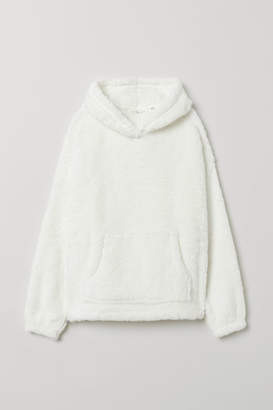 h&m pile hooded top