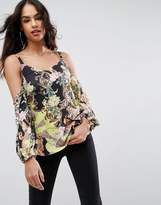 Thumbnail for your product : ASOS Design Top in Pretty Historical Print with Long Sleeve