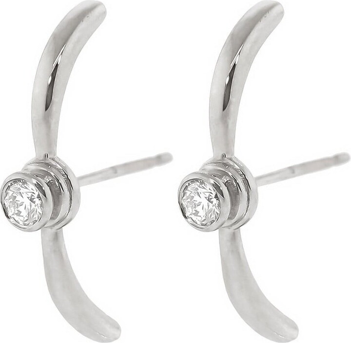 KatKim White Gold Eternal Diamond Earrings
