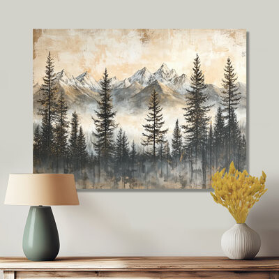 Latitude Run Timber And Peaks Mountain Simplicity In Winter IV - Mountains Metal Wall Art