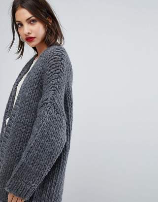 Selected Cable Knit Chunky Cardigan