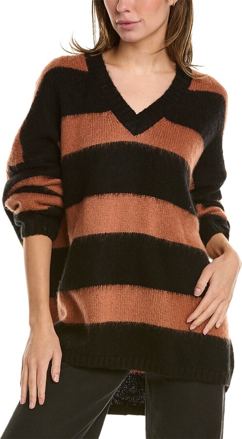 AllSaints Lou V-Neck Wool-Blend Sweater ShopStyle