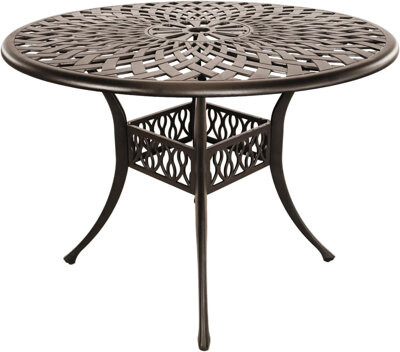 42 Inches Patio Dining Table,cast Aluminum Outdoor Bistro Table With 1.97" Umbrella Hole,round Outdoor Dining Table For Garden